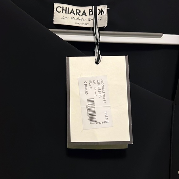 CHIARA BONI LA PETITE ROBE Cibeles 3/4 Sleeve Draped Sheath Dress BNWT SZ6 - Picture 8 of 12